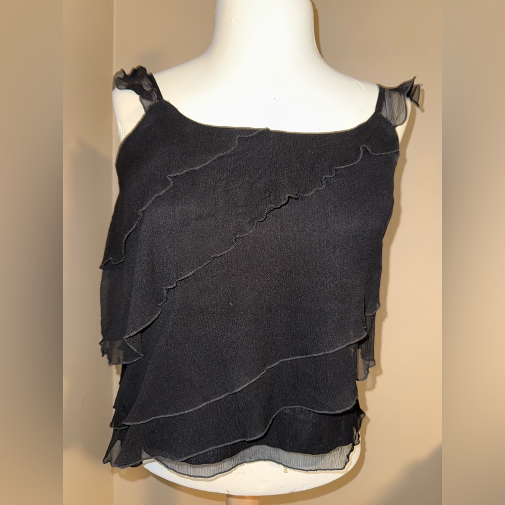 Calvin Klein Sheer Black Layered Camisole